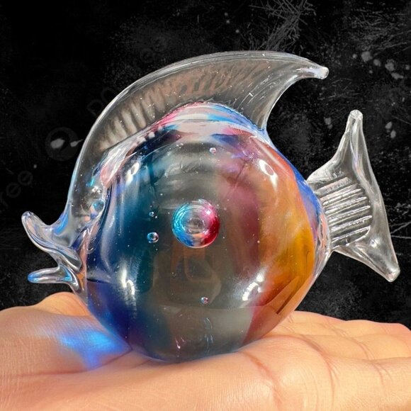 Venetian Murano Art Glass Fish Hand Blown Glass Hand Crafted Multicolor Italy - Picture 10 of 16